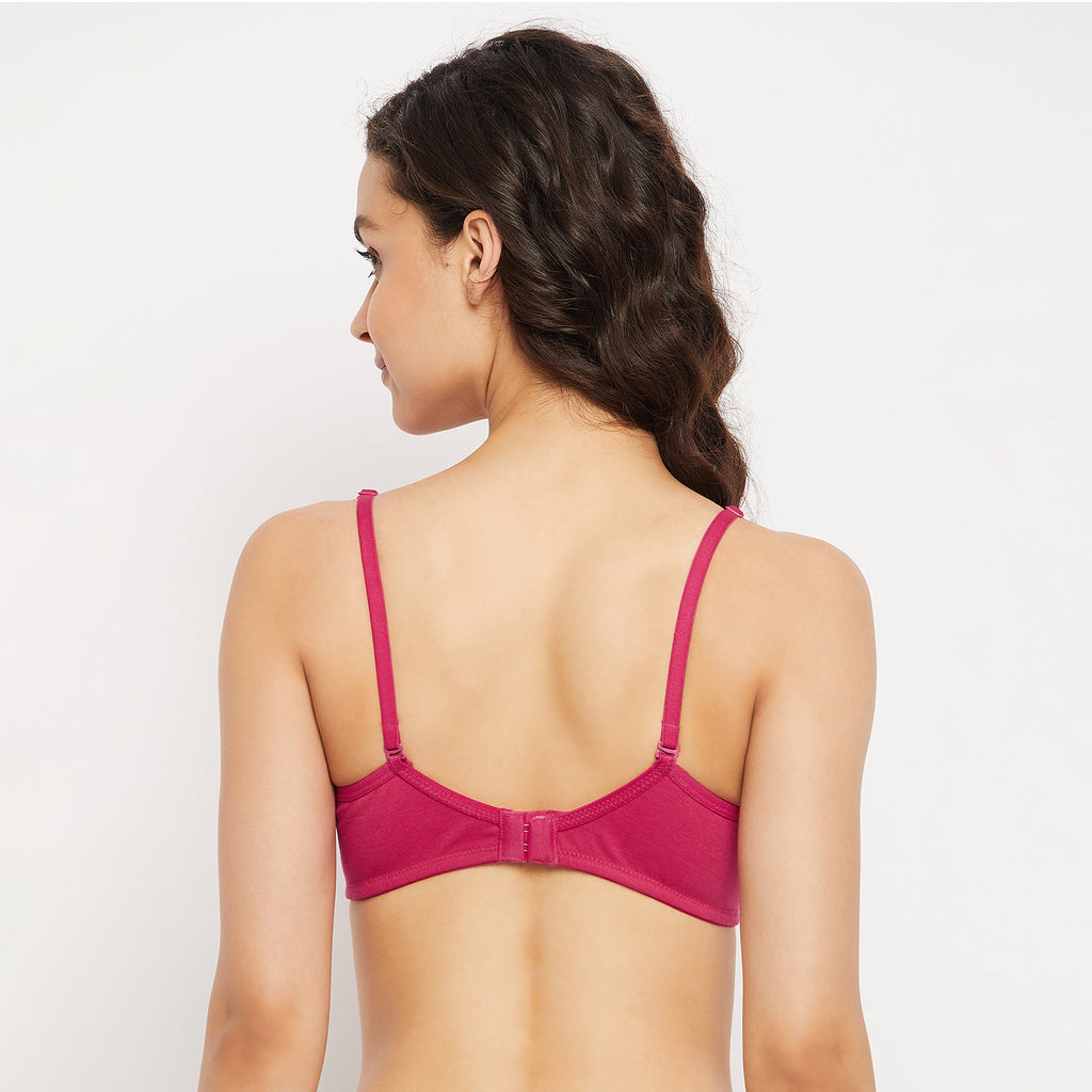 Womens Non Padded Non Wired Solid Full Coverage Rani Colour Bra - Camey Shop