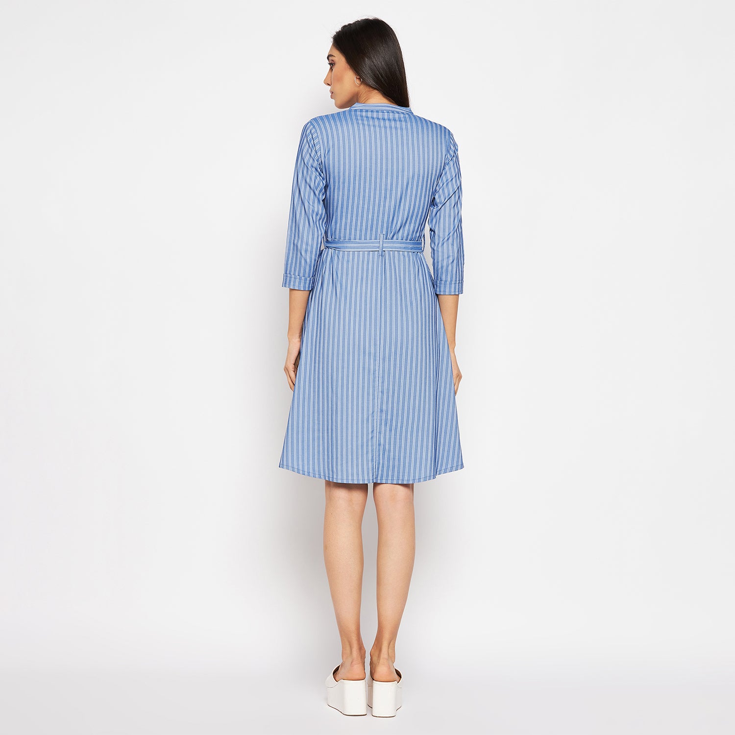 Camey Women Striped Cotton Shirt Mini Dress - Camey Shop