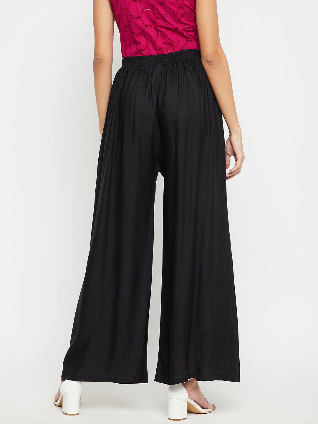 Women Cotton Black Palazzo - Camey Shop