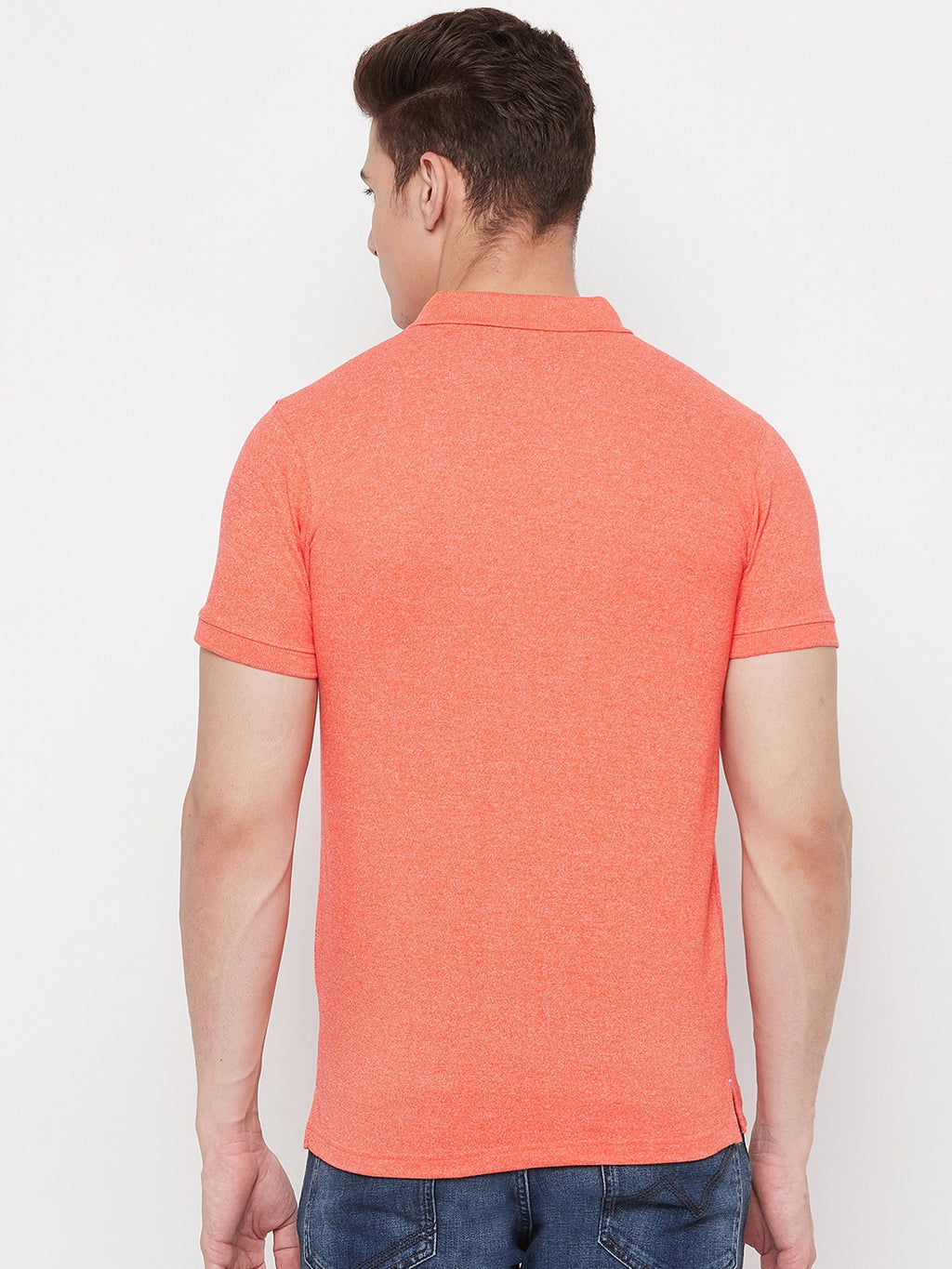 Men's Fresh Salmon Half Sleeves Cotton Polo T-Shirt - Camey Shop