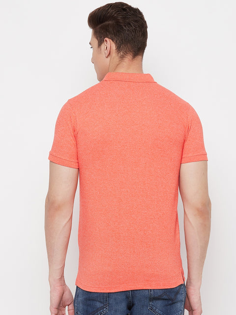 Men's Fresh Salmon Half Sleeves Cotton Polo T-Shirt - Camey Shop