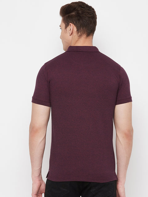 Men's Rustic Red Half Sleeves Cotton Polo T-Shirt - Camey Shop