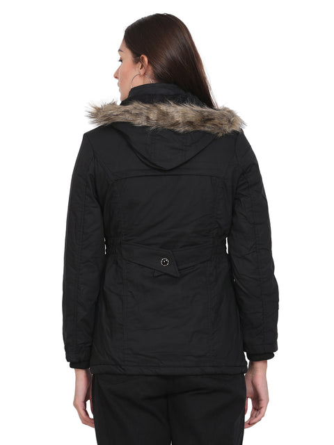 Women's Solid Black Jacket - Camey Shop