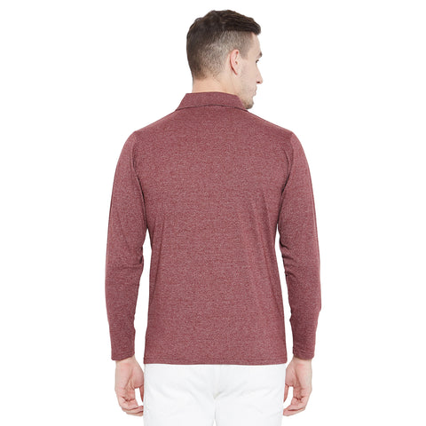 Men's Coffee Full Sleeves Cotton Polo T-Shirt - Camey Shop