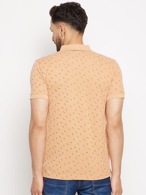 Camey Men's Printed Half Sleeves Cotton Front Button T-Shirt - Camey Shop