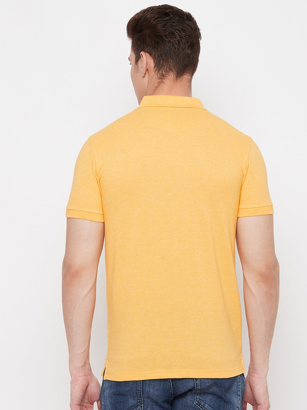 Men's Gold Corn Half Sleeves Cotton Polo T-Shirt - Camey Shop