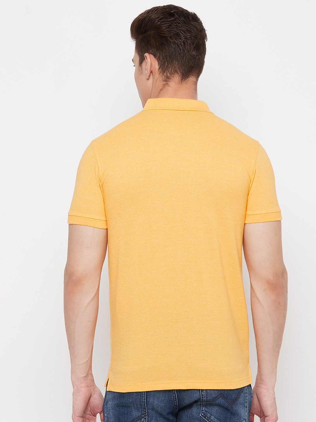 Men's Gold Corn Half Sleeves Cotton Polo T-Shirt - Camey Shop