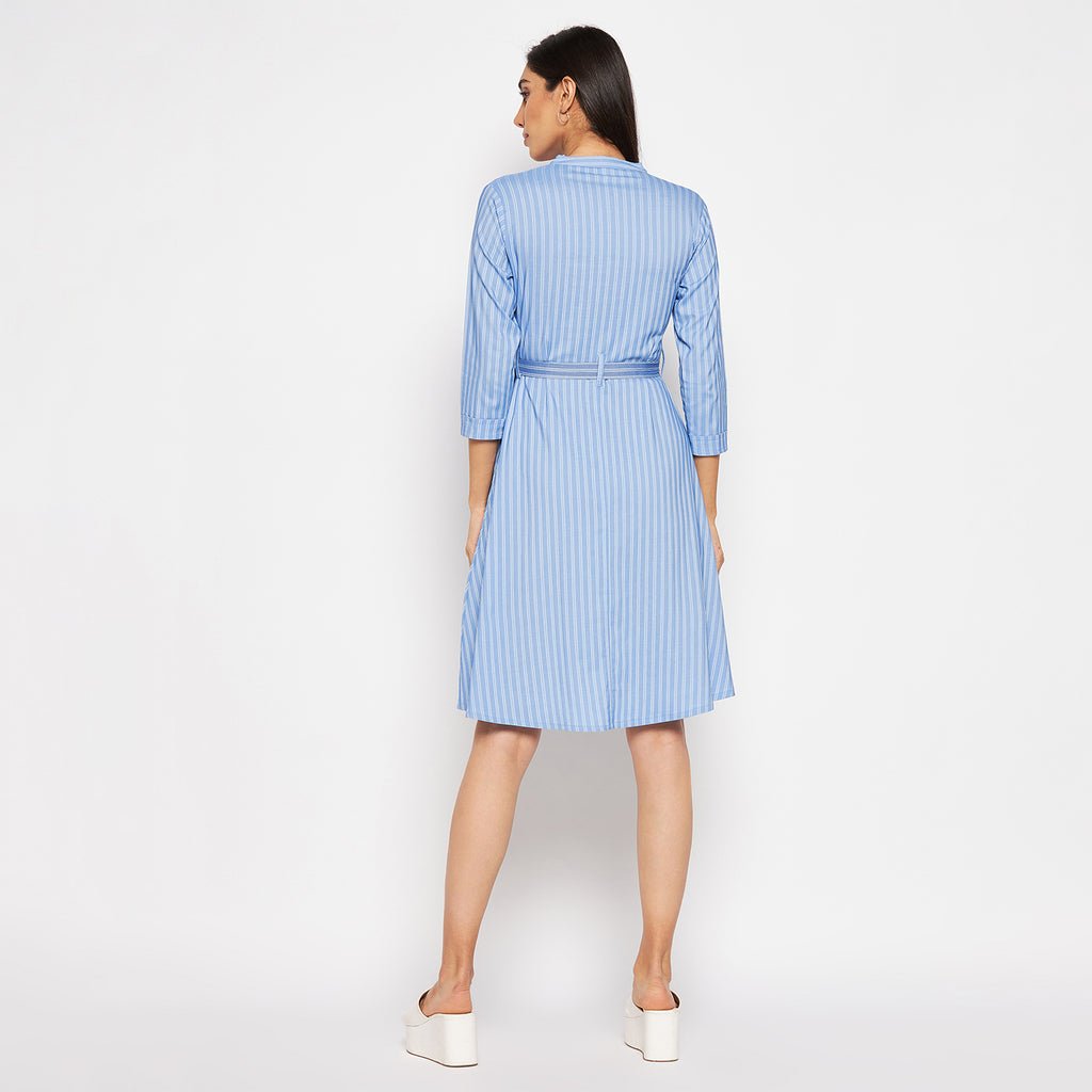 Camey Women Striped Cotton Shirt Mini Dress - Camey Shop