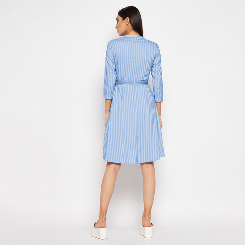 Camey Women Striped Cotton Shirt Mini Dress - Camey Shop