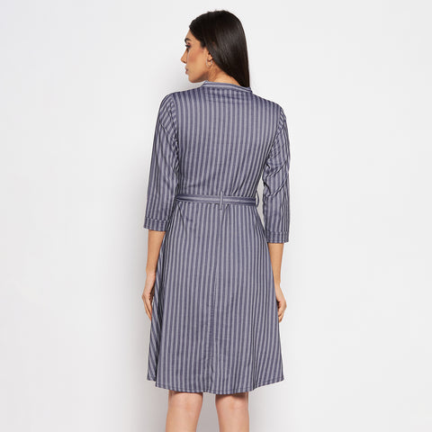 Camey Women Striped Cotton Shirt Mini Dress - Camey Shop
