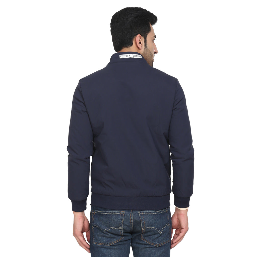 Mens Navy Full Sleeve Zipper Jacket - Camey Shop
