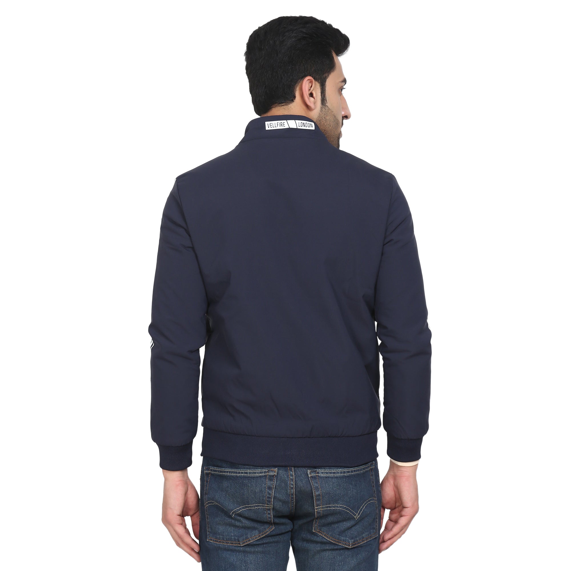 Mens Navy Full Sleeve Zipper Jacket - Camey Shop