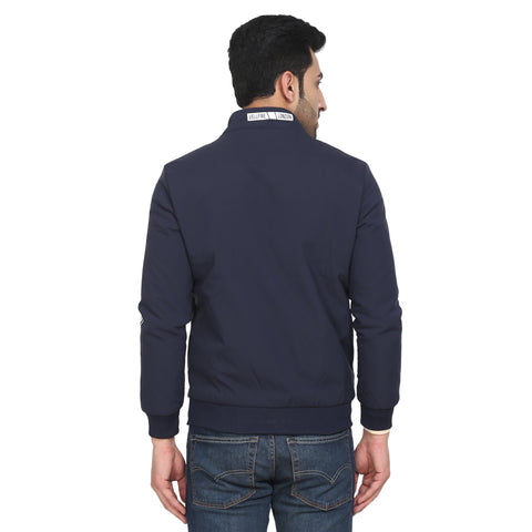 Mens Navy Full Sleeve Zipper Jacket - Camey Shop