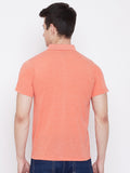 Men's Orange Half Sleeves Cotton Polo T-Shirt - Camey Shop