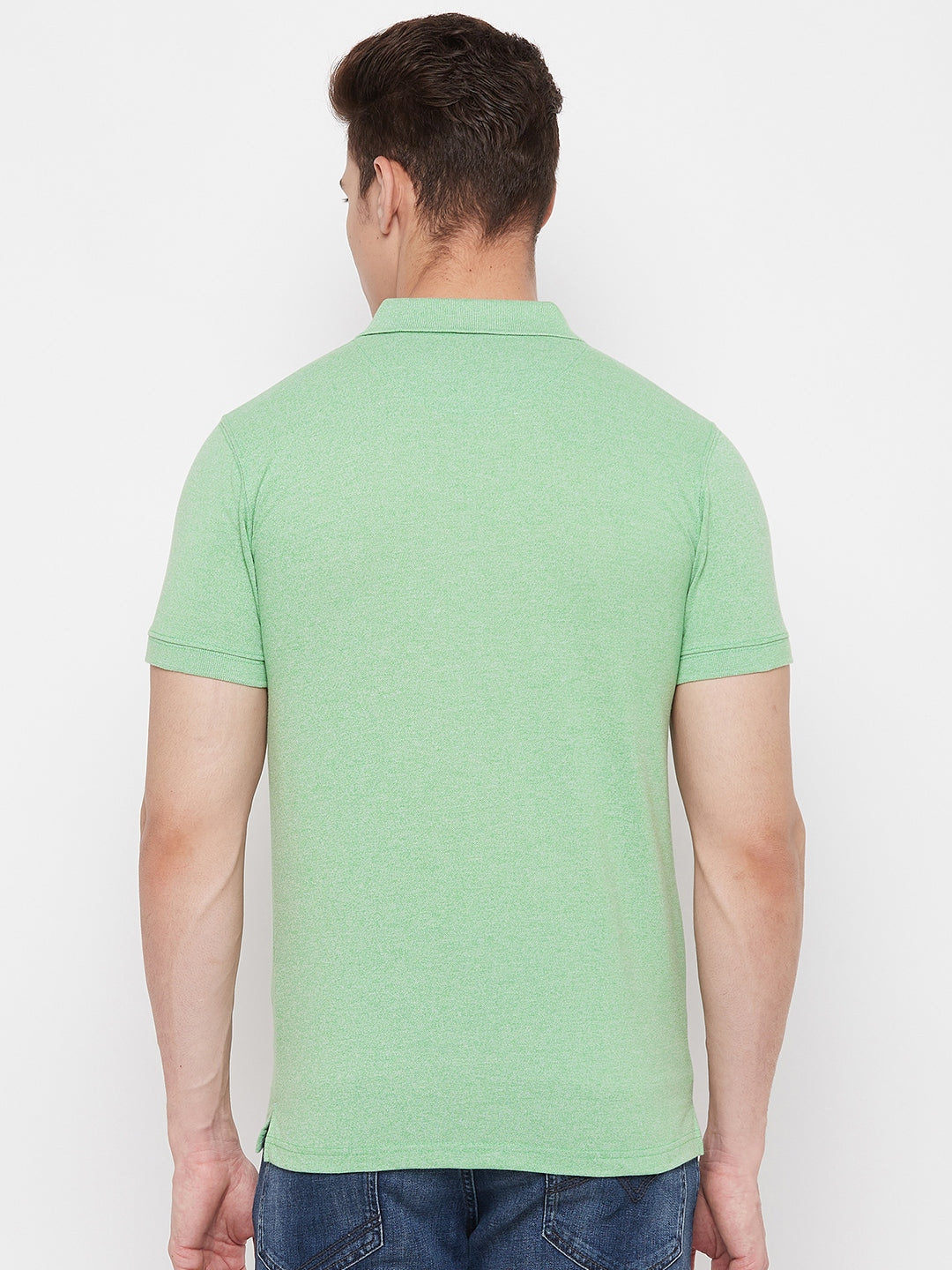 Men's Spring Green Half Sleeves Cotton Polo T-Shirt - Camey Shop