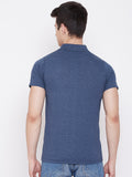 Men's Dark Blue Half Sleeves Cotton Polo T-Shirt - Camey Shop