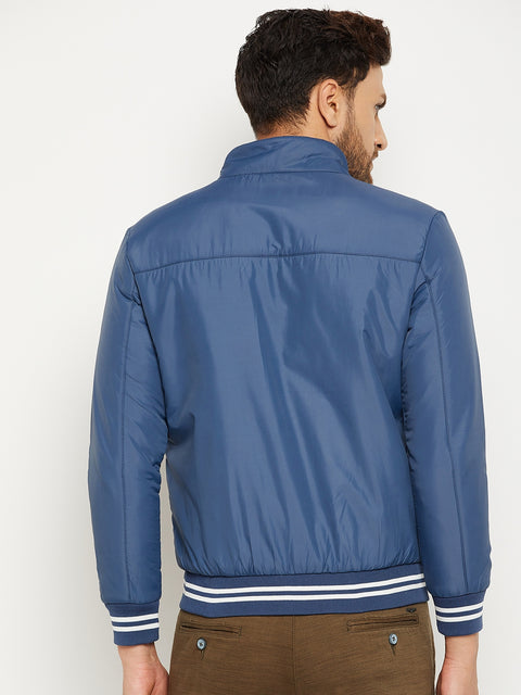 Mens  Blue Full Sleeve Zipper Jackets - Camey Shop