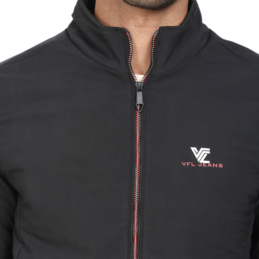 Mens Black Full Sleeve Zipper Jacket - Camey Shop