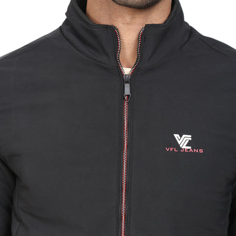 Mens Black Full Sleeve Zipper Jacket - Camey Shop