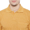 Men's Dark Yellow Full Sleeves Cotton Polo T-Shirt - Camey Shop