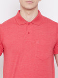 Men's D.Pink Half Sleeves Cotton Polo T-Shirt - Camey Shop