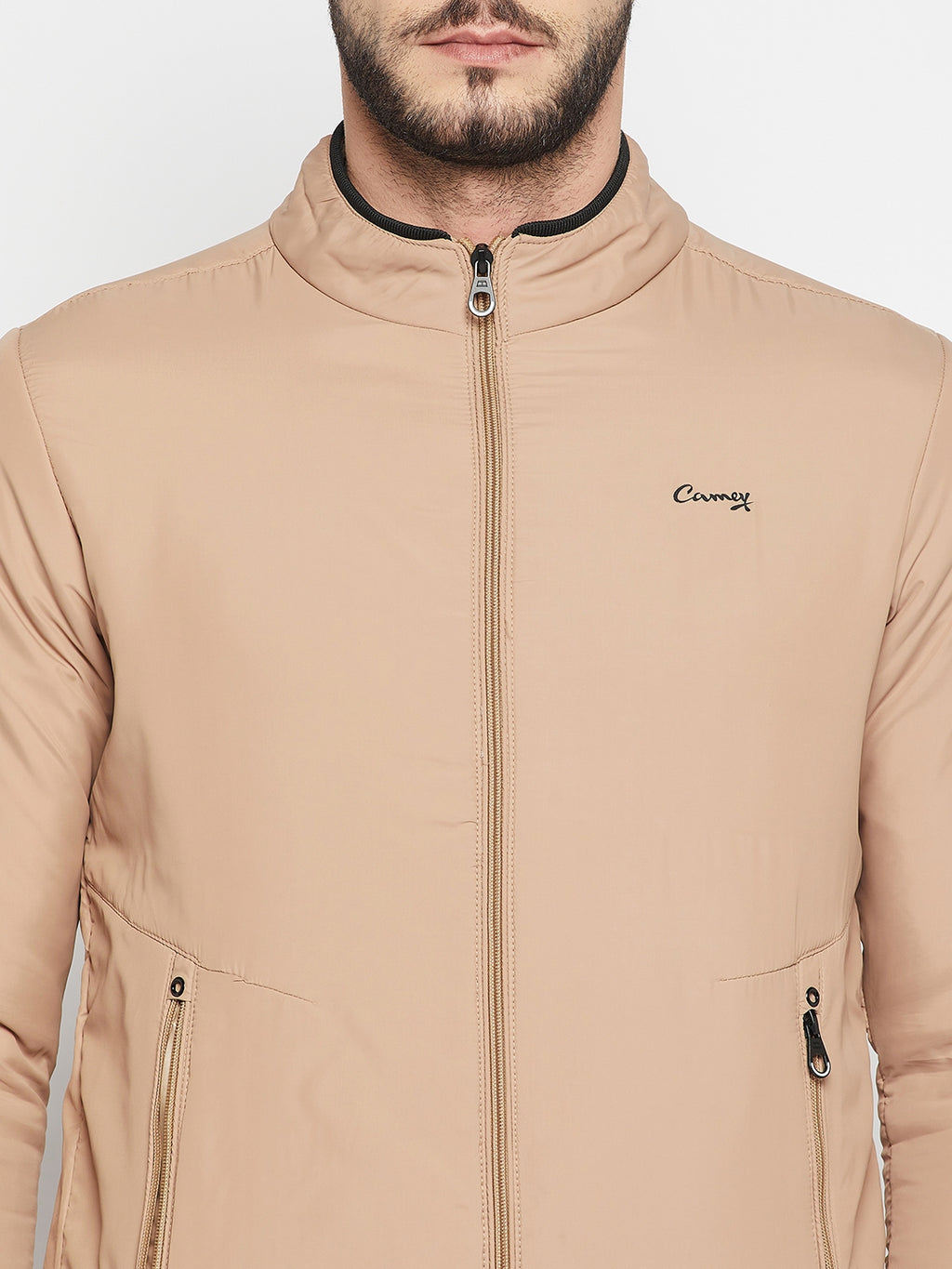 Camey Full Sleeve Solid Men Jacket (Beige) - Camey Shop