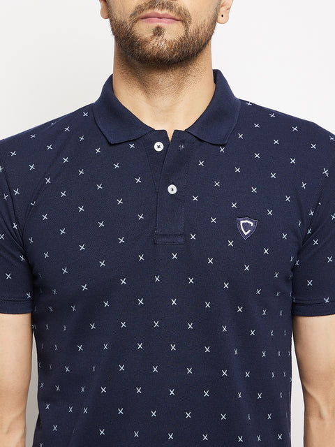 Camey Men's Printed Half Sleeves Cotton Front Button T-Shirt - Camey Shop