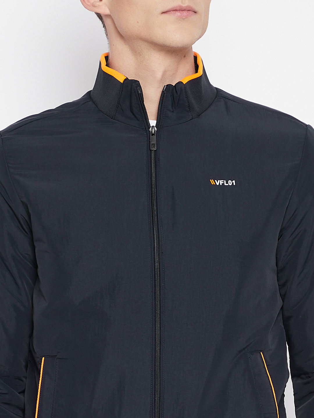 Mens Navy Full Sleeve Zipper Jacket - Camey Shop