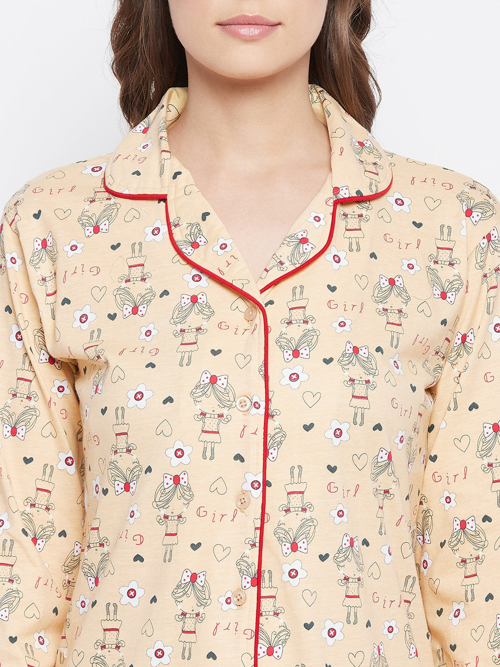 Lemon Print Me Pretty Button Me Up Shirt & Bottom Set in Cotton - Camey Shop