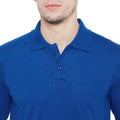 Men's Blue Full Sleeves Cotton Polo T-Shirt - Camey Shop