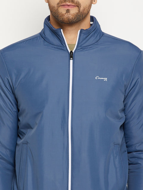 Mens  Blue Full Sleeve Zipper Jackets - Camey Shop