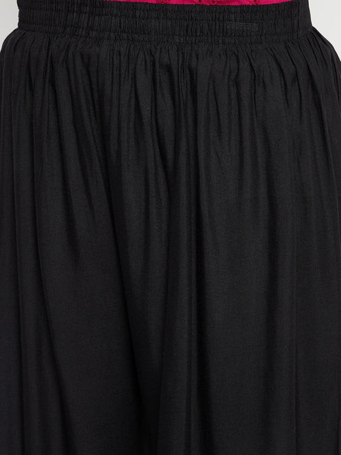 Women Cotton Black Palazzo - Camey Shop