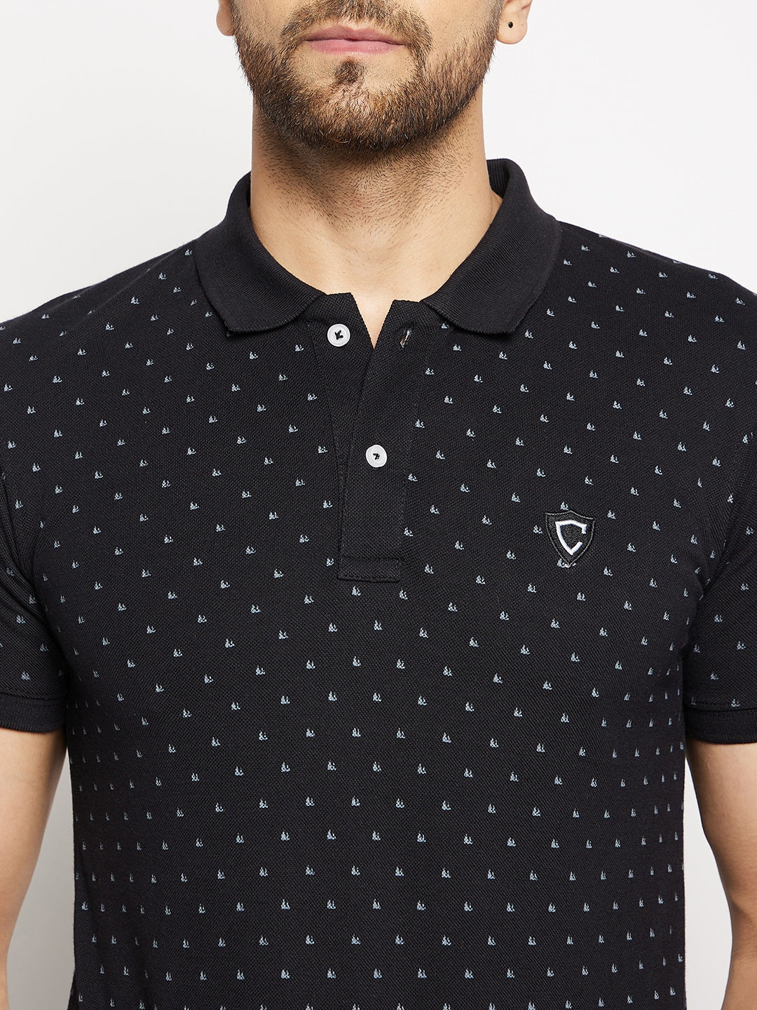 Camey Men's Printed Half Sleeves Cotton Front Button T-Shirt - Camey Shop