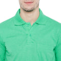 Men's Green Full Sleeves Cotton Polo T-Shirt - Camey Shop