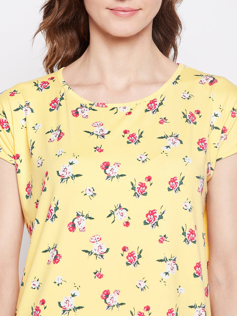 Printed Knee Length Nighty, Loungewear, Nightwear, Sleepwear, Home Wear Short Nighty for Women