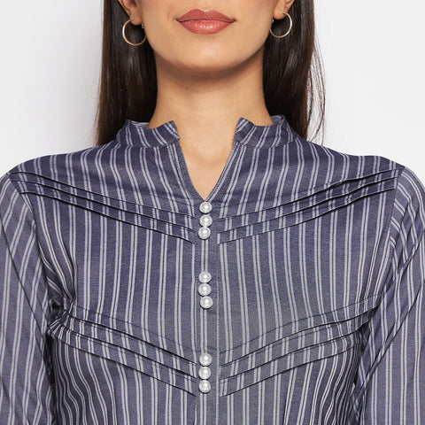 Camey Women Striped Cotton Shirt Mini Dress - Camey Shop