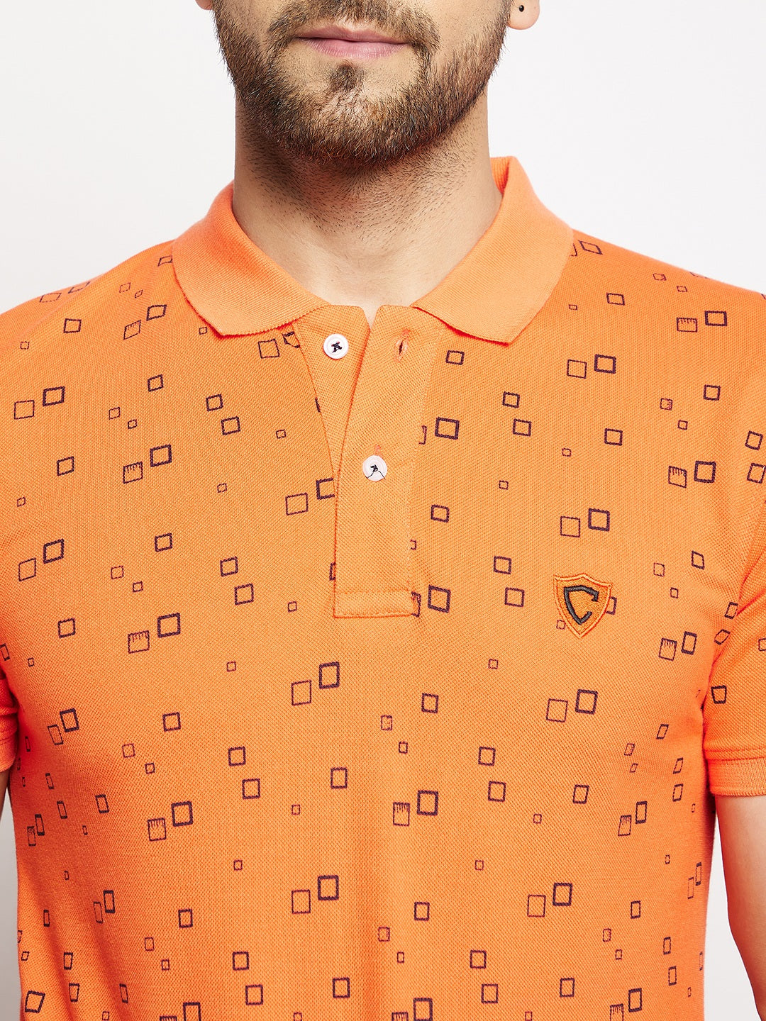 Camey Men's Printed Half Sleeves Cotton Front Button T-Shirt - Camey Shop