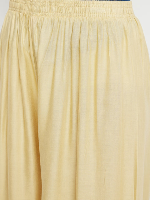 Women Cotton Beige Palazzo - Camey Shop