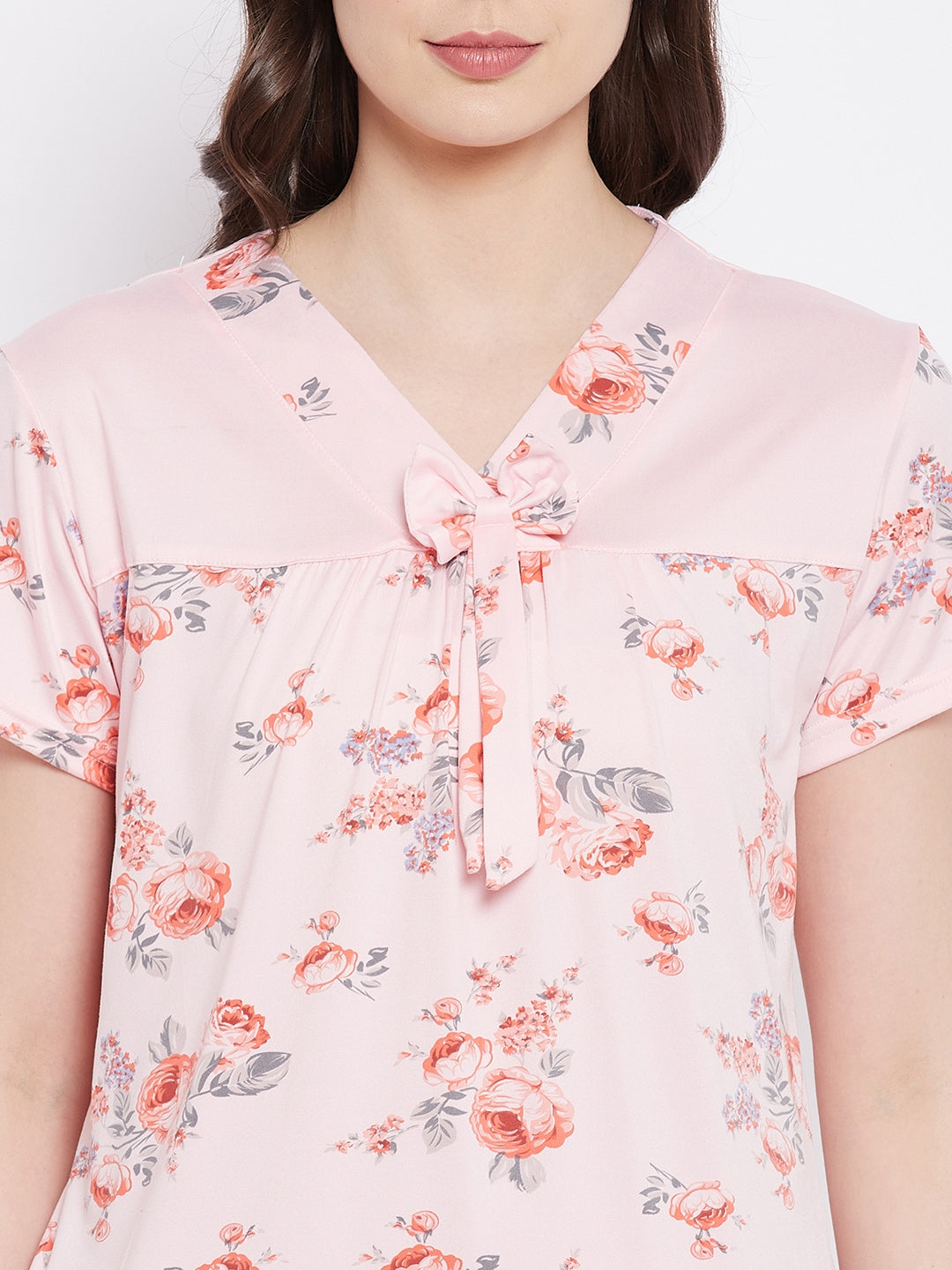 Floral Print Top & Pyjama Set In Rose Pink - Camey Shop
