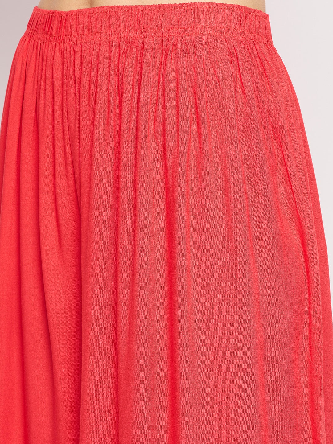 Women Cotton Red Palazzo - Camey Shop