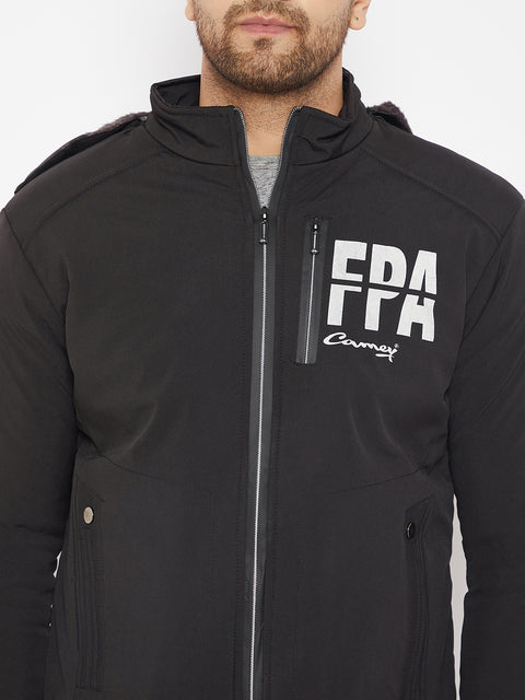 Mens Black Full Sleeve Solid Jacket - Camey Shop