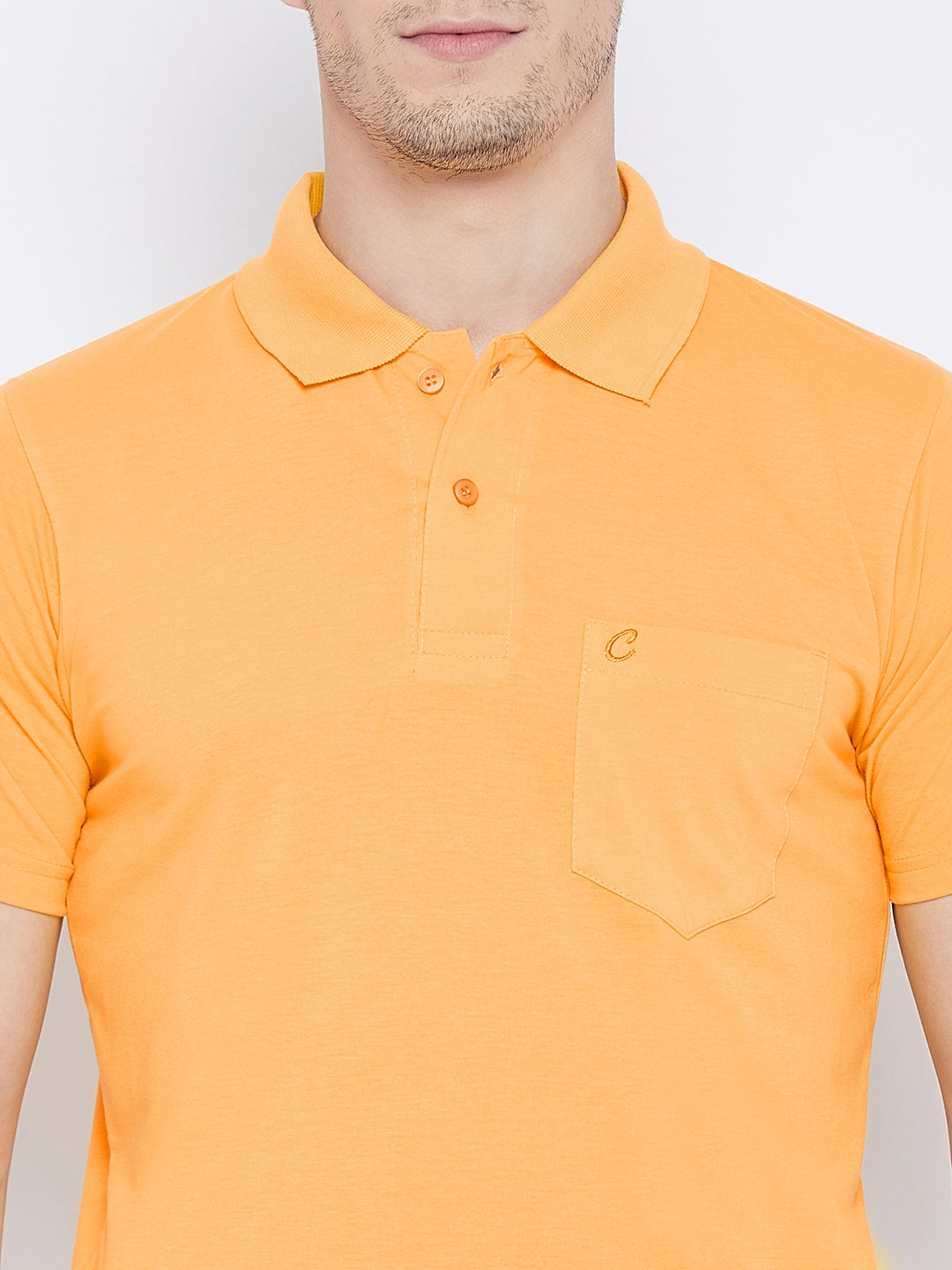 Men's Yellow Half Sleeves Cotton Polo T-Shirt - Camey Shop