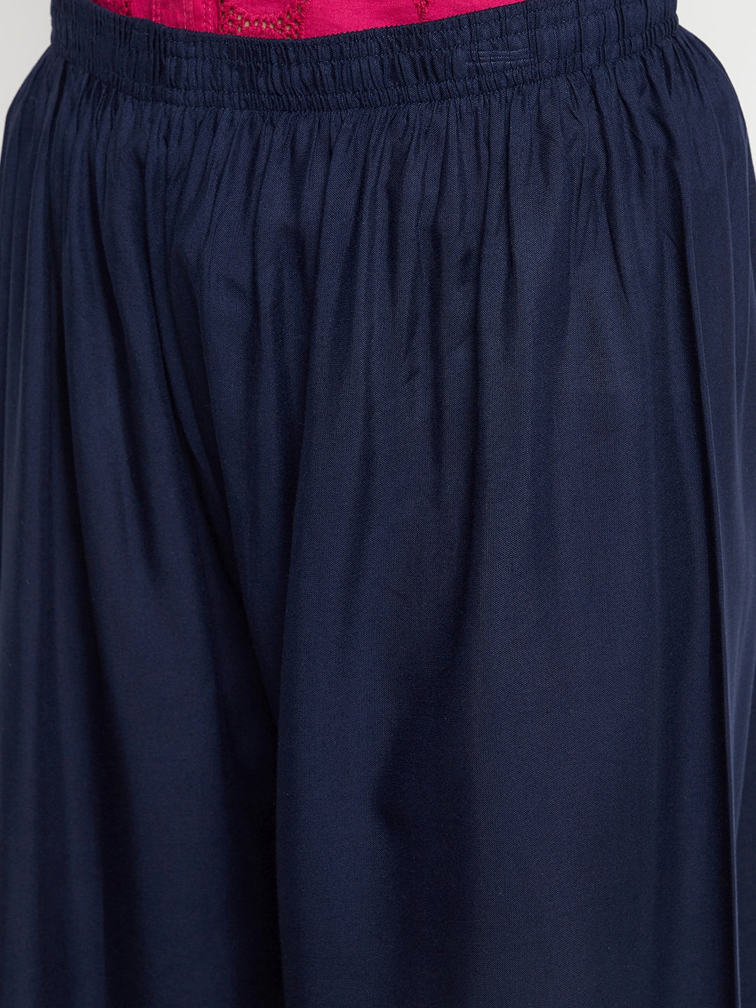Women Cotton Navy Blue Palazzo - Camey Shop