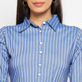 Camey Women Striped Cotton Shirt Mini Dress - Camey Shop
