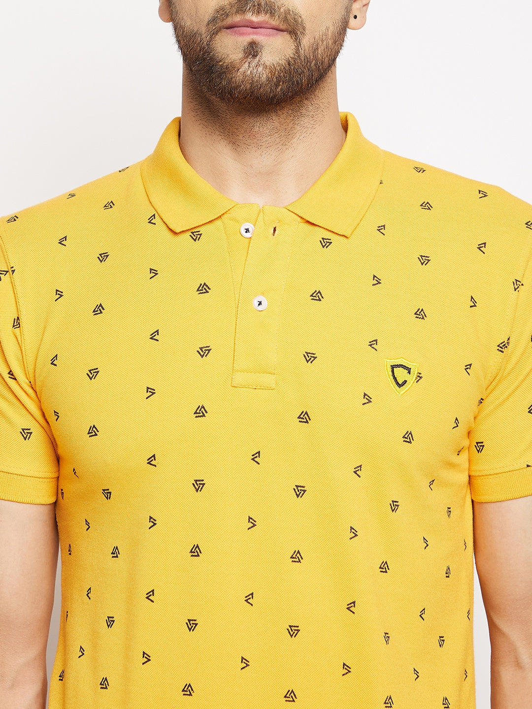 Camey Men's Printed Half Sleeves Cotton Front Button T-Shirt - Camey Shop