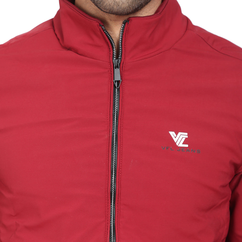 Mens Red Full Sleeve Zipper Jacket - Camey Shop