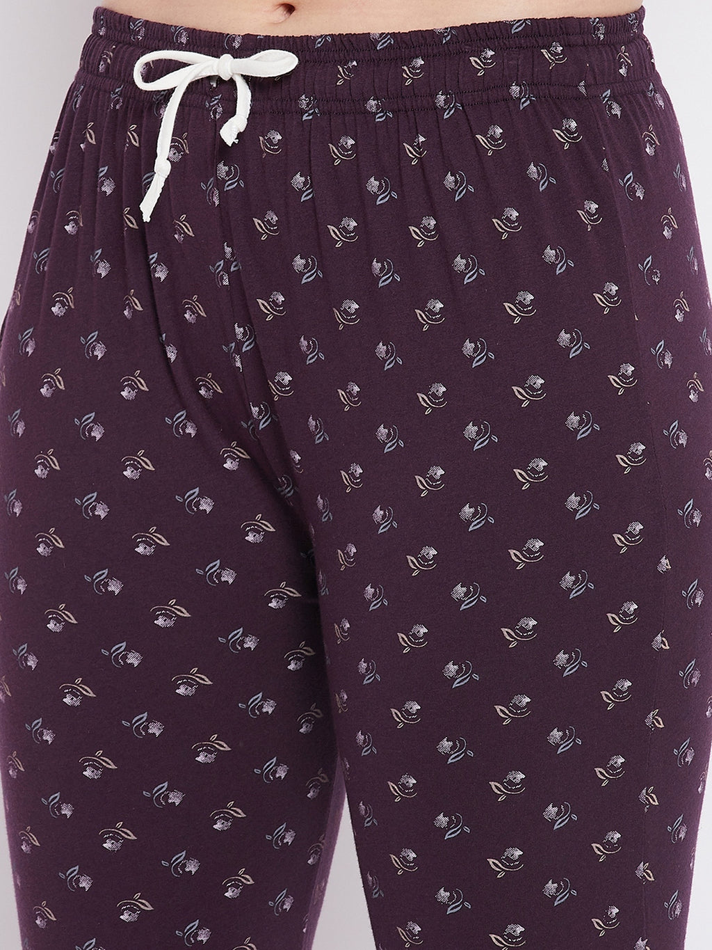 Brown Pretty Florals Button Me Up Shirt & Pyjama in Cotton - Camey Shop