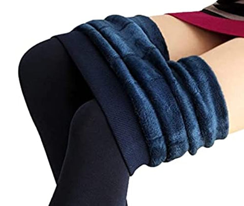 Women Warm Thick Fur Lined Fleece Winter Stocking - Slim Fit - Camey Shop