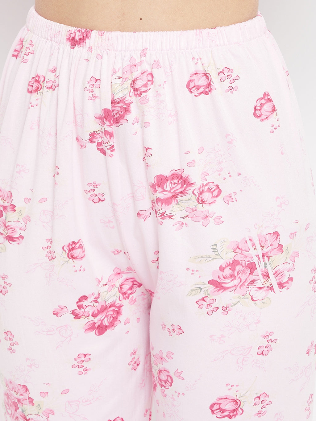 Floral Print Top & Pyjama Set In Pink - Camey Shop