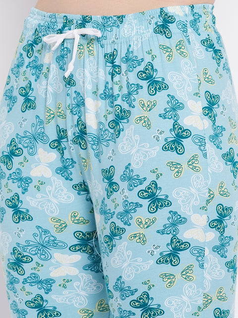 Sky Print Me Pretty Button Me Up Shirt & Bottom Set in Cotton - Camey Shop